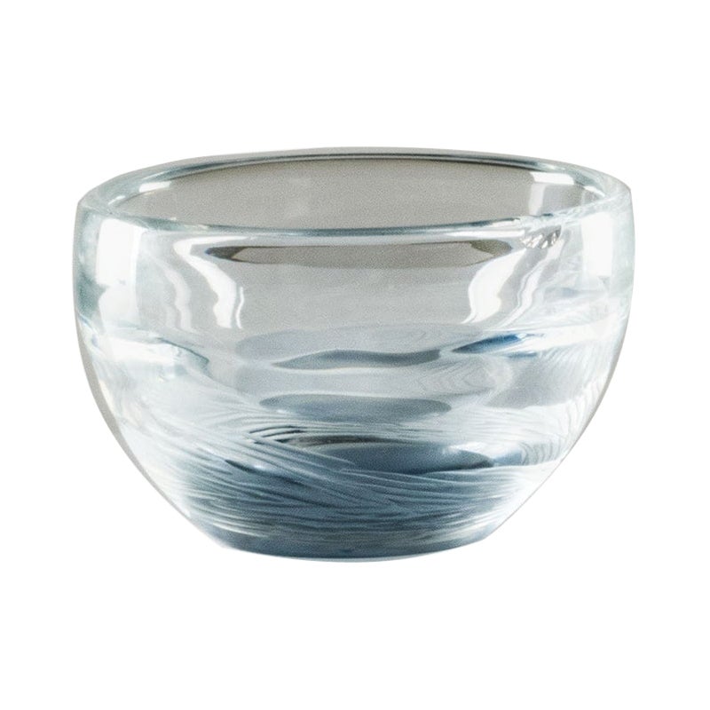 21st Century Acqua Glass Bowl in Crystal / Grape by Michela Cattai For Sale