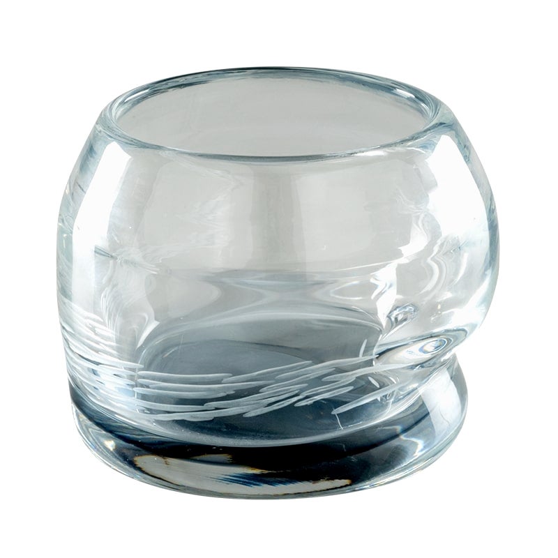 21st Century Acqua Glass Bowl in Crystal/Grape by Michela Cattai For Sale