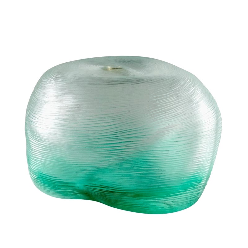 Vase Ichirinzashi en cristal et vert mince Acqua du 21e sicle de Michela Cattai
