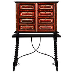 A Flemish Early 19th Century Tortoiseshell Cabinet on Stand