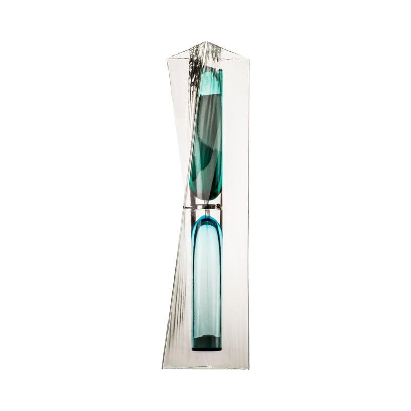 Lunette d'horloge Ando du 21e sicle en aigue-marine, cristal et vert de Tadao Ando