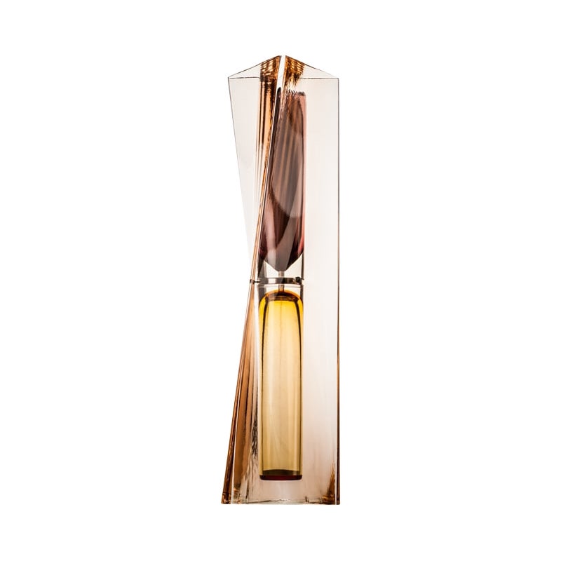 21st Century Ando Time Hourglass in Amber Yellow/Light Pink/Violet by Tadao Ando For Sale