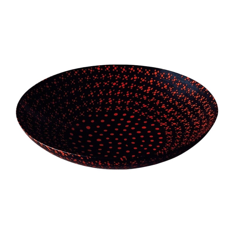 21st Century Murrine Opache Bowl in Black/Coral by Carlo Scarpa For Sale