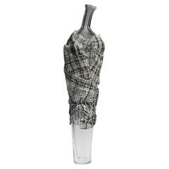Ares, a black, white & grey figurative glass sculpture by Cathryn Shilling