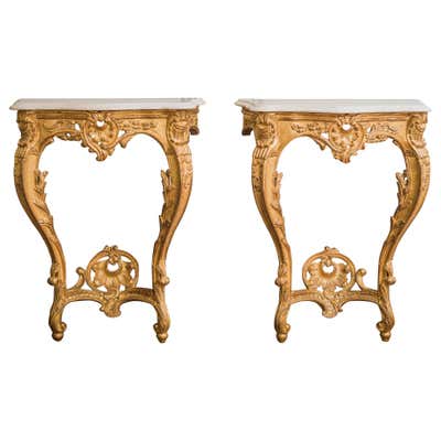 Louis XVI Style Console Table Hand Carved in Wood and Finished in ...