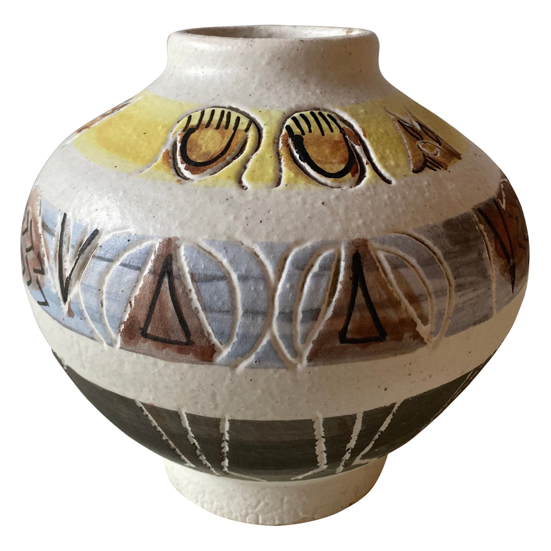 Ceramic Vase by Les Argonautes, France, Vallauris, 1960s For Sale