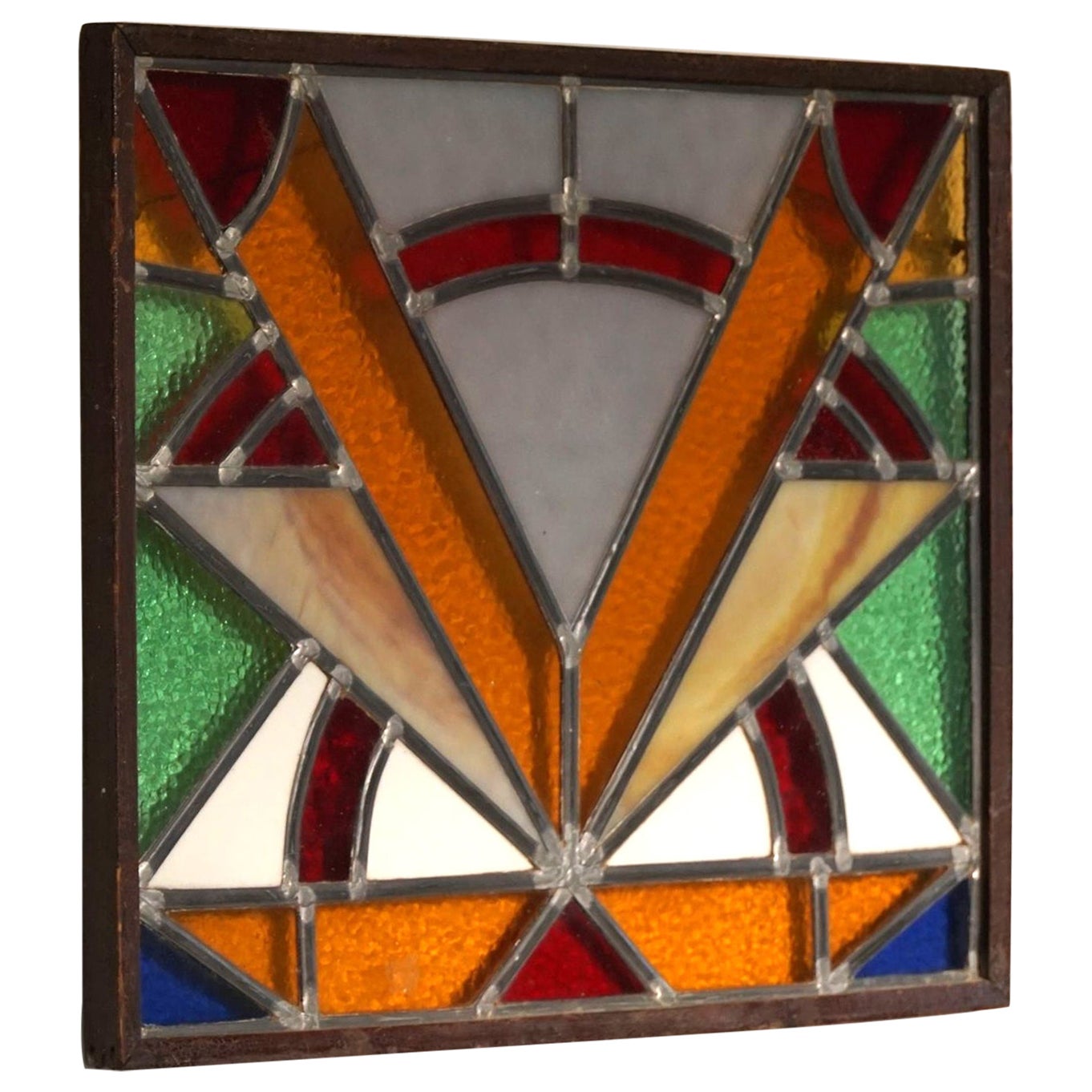Art Deco, Colored Glass, Decorative Wall Art, Scandinavian Artist, 1930s For Sale