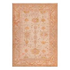 Nazmiyal Collection Antique Turkish Oushak Rug. 7 ft x 9 ft 9 in