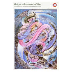 Affiche rétro originale du métro de Londres LT « Get Your Skates On Roslav Szaybo »