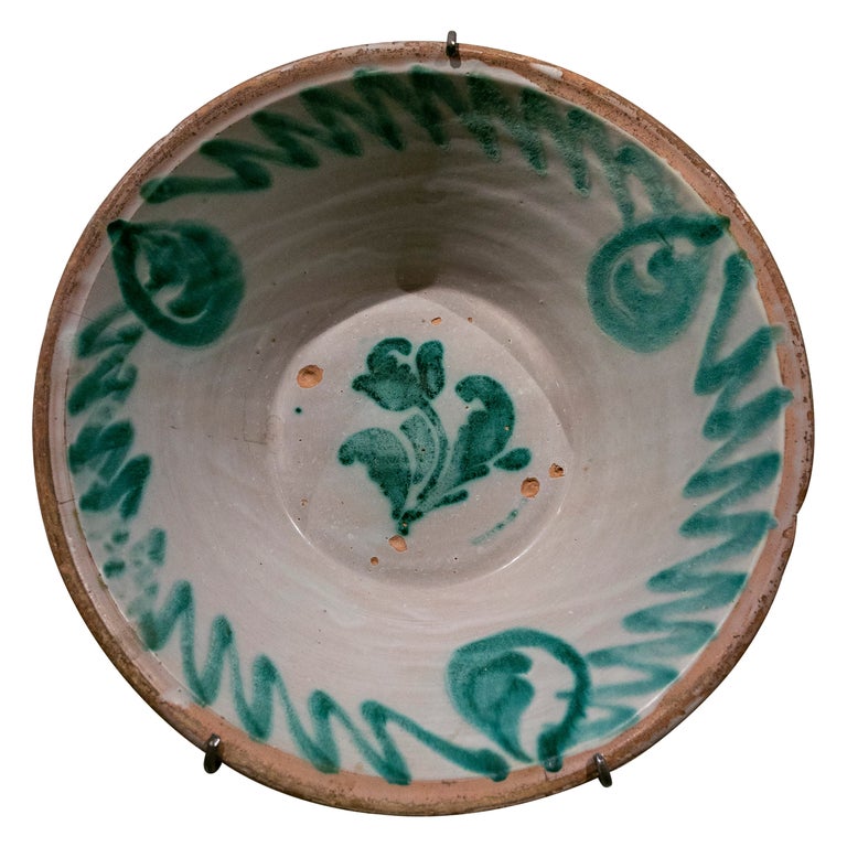 19th Century Spanish Large Granada Fajalauza "Lebrillo" Ceramic Bowl ...