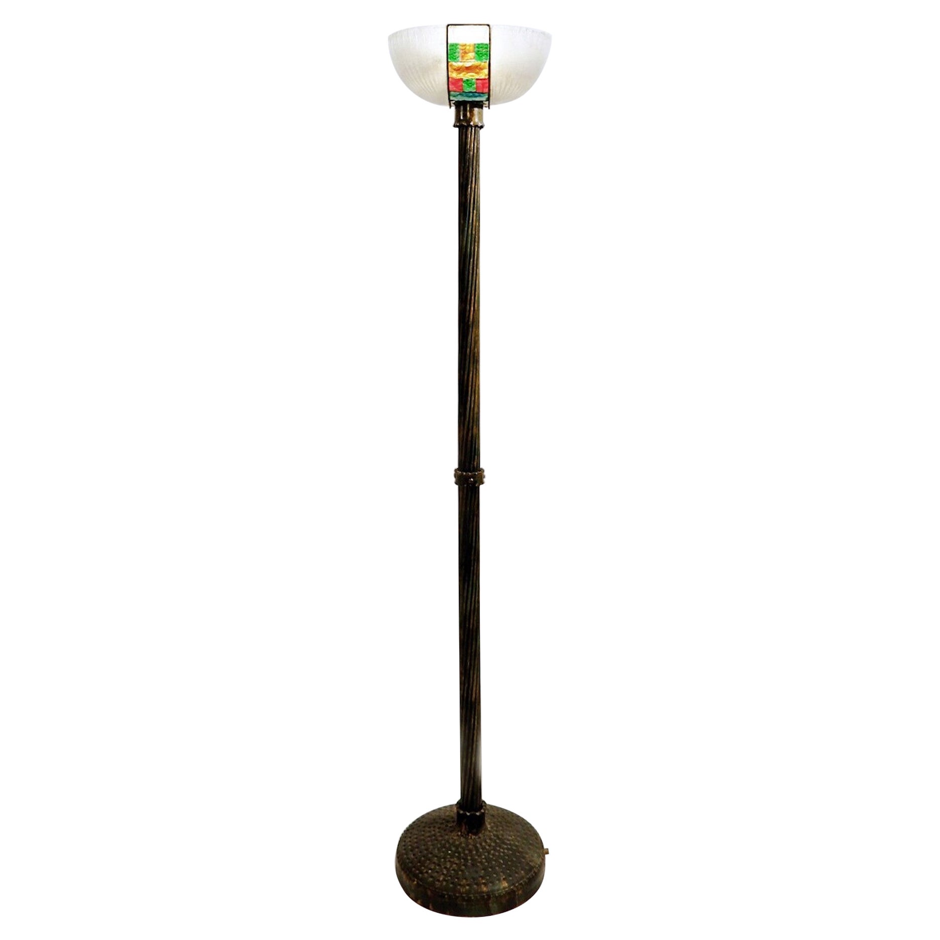 Mid-Century Modern Murano Glass Floor Lamp, Italy, in the Style of Poliarte For Sale