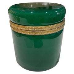 Green Opaline Cylinder Box