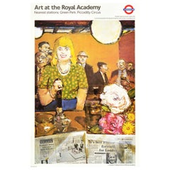 Original-Vintage-Poster, Londoner U-Bahn-Poster, Kunst an der Royal Academy Spear