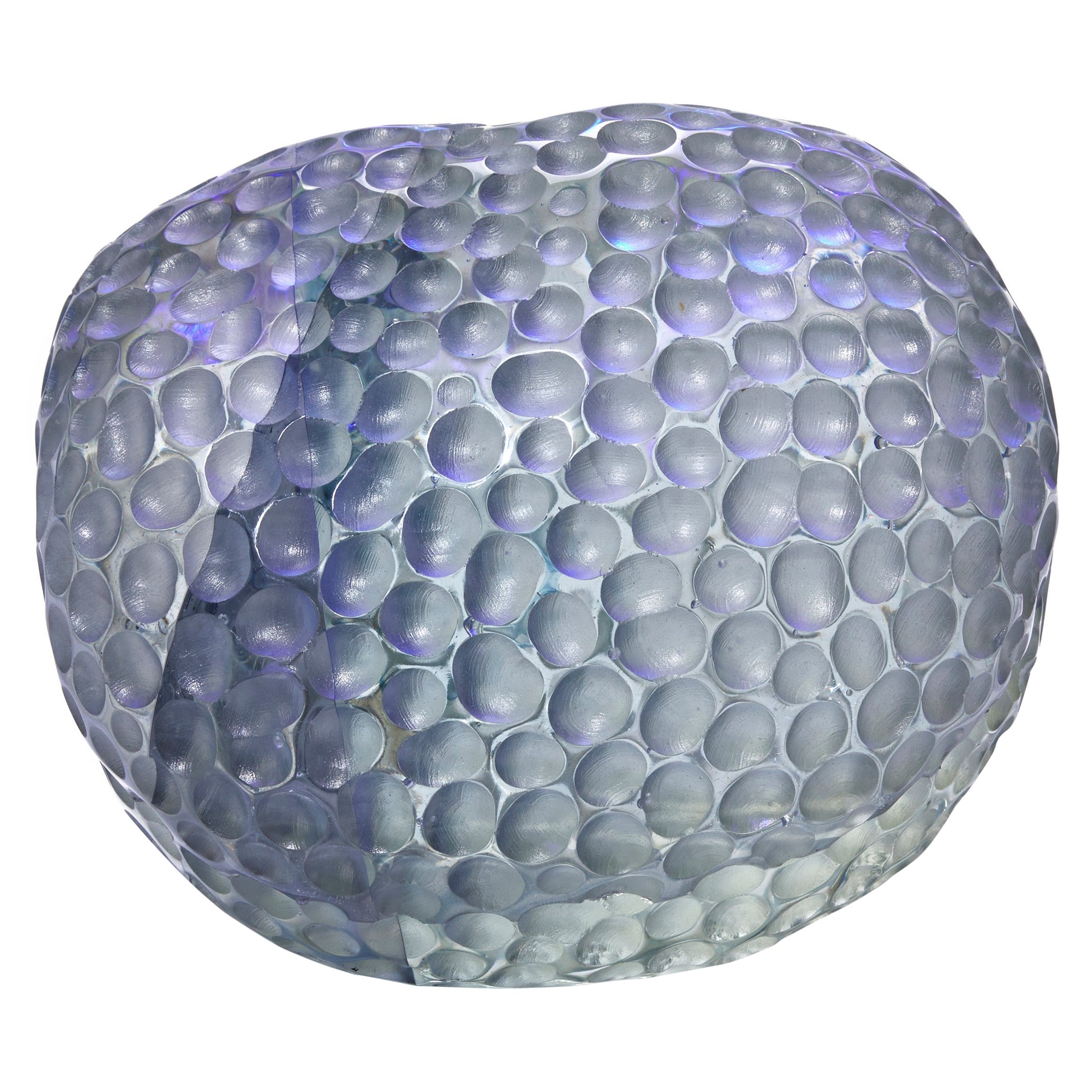 Violet Moon Rock, a Clear, Grey & Purple Textured Glass Sculpture by Jon Lewis