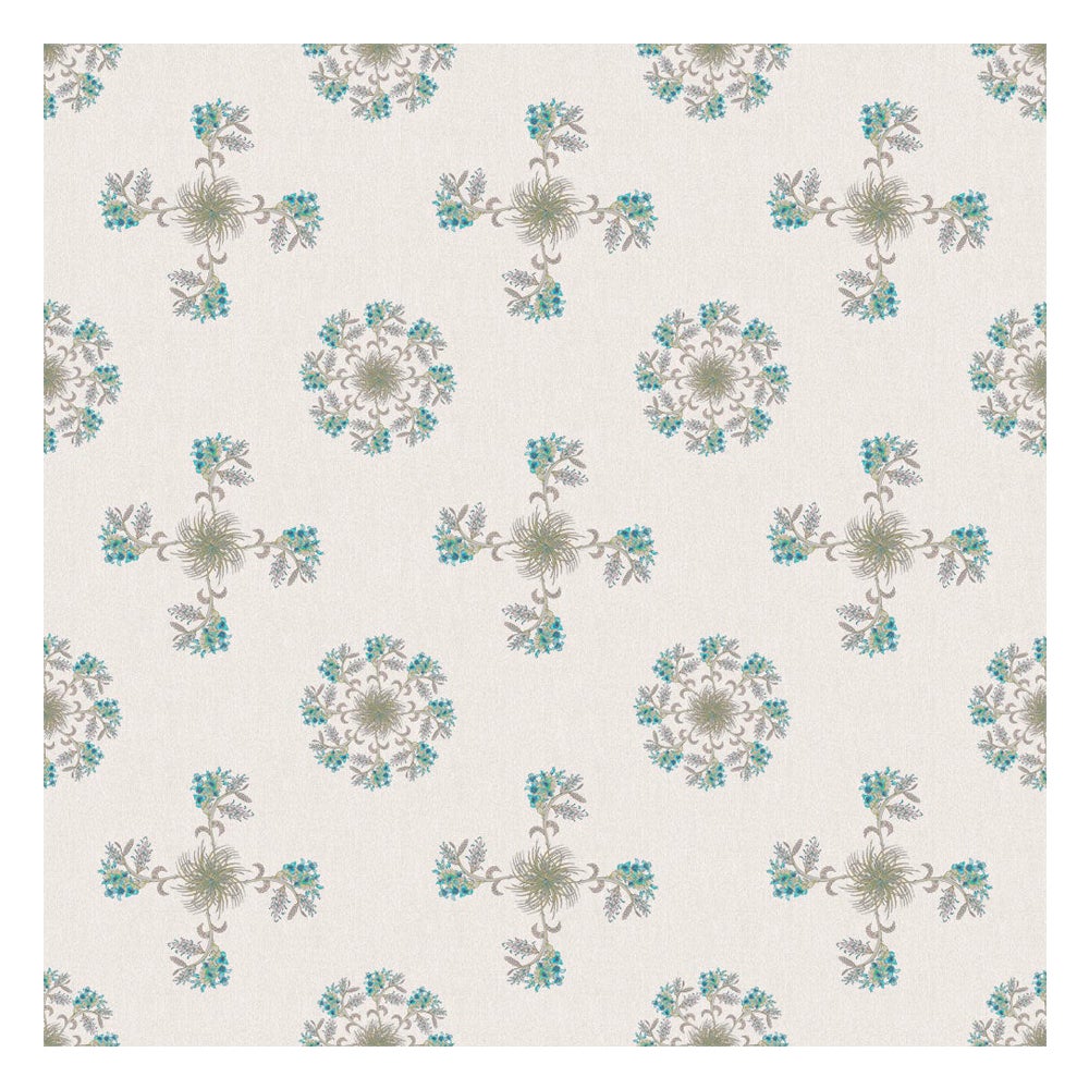 Atra Flower Wallpaper Geometric Botanical in Natural For Sale