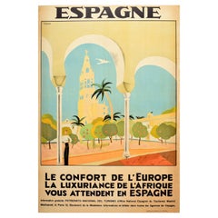 Original Vintage Travel Poster Espagne Art Déco Espagne Cordoba Mosque Cathedral