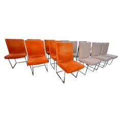 A Set of 12 Assembled Milo Baughman Dining Chairs