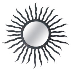 Vintage Black Sunburst Mirror, 1950's