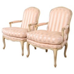 Used Baker Furniture French Provincial Louis XV Fauteuils, Pair