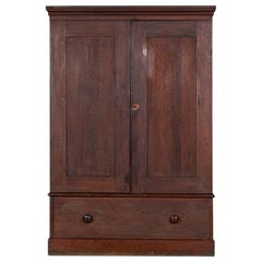 19th C English Painted Pine Larder Cupboard