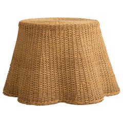 Retro Trompe L’oeil Draped Wicker Side Table