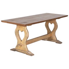 19thC Swedish Oak Trestle Table