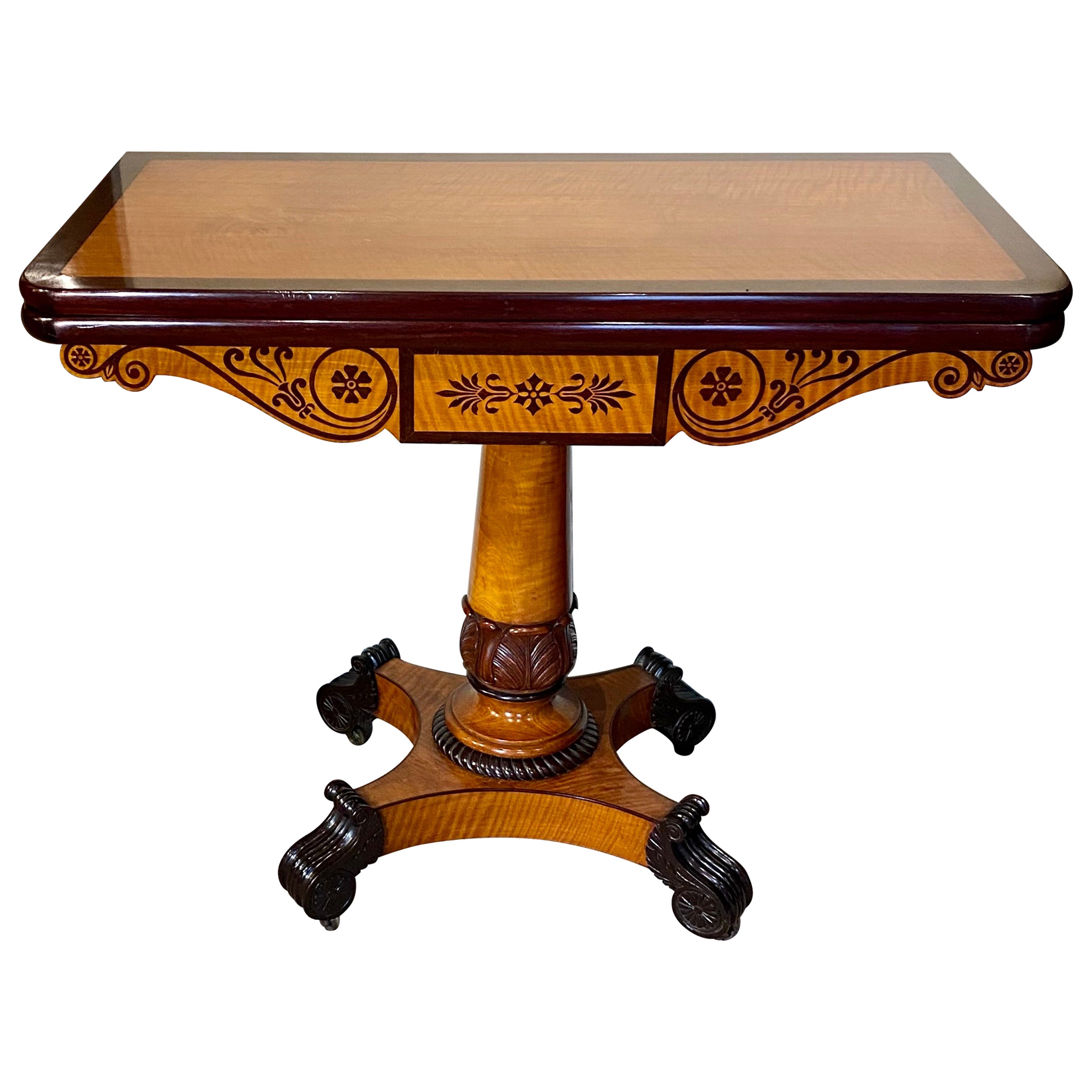 Freistehender Regency-Teetisch aus Seidenholz aus dem 19. Jahrhundert