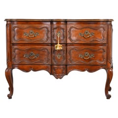 Retro Baker Furniture French Provincial Louis XV Carved Walnut Commode or Sideboard