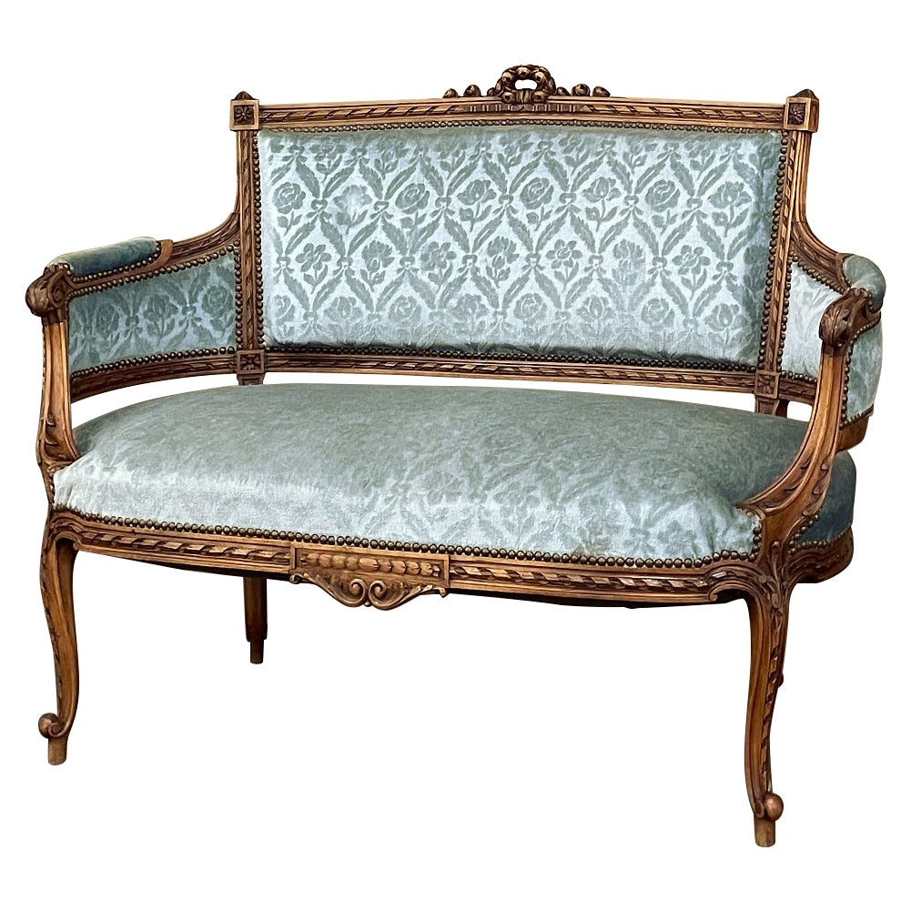 19th Century French Louis XVI Walnut Canape, Sofa