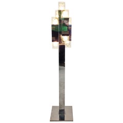 Vintage cubic floor lamp by Gaetano Sciolari, 1970s