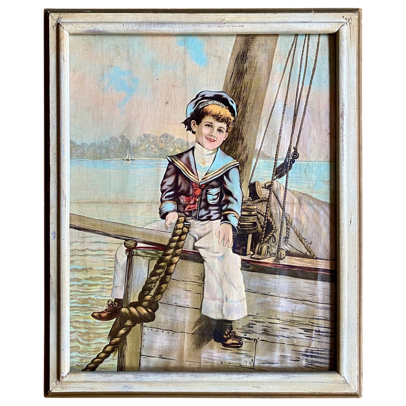 19th Century Chromolithograph of a Sailor Boy For Sale