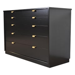 Edward Wormley for Drexel Precedent Black Lacquered Chest of Drawers, Refinished