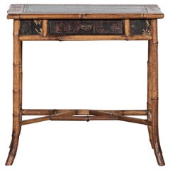 19th C English Chinoiserie Bamboo Writing Table