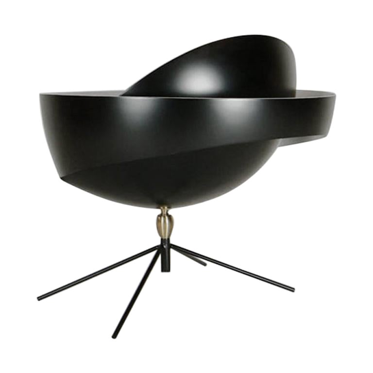 Serge Mouille Mid-Century Modern Black Saturn Table Lamp For Sale