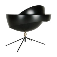 Moderne schwarze Saturn-Tischlampe von Serge Mouille aus der Mitte des Jahrhunderts