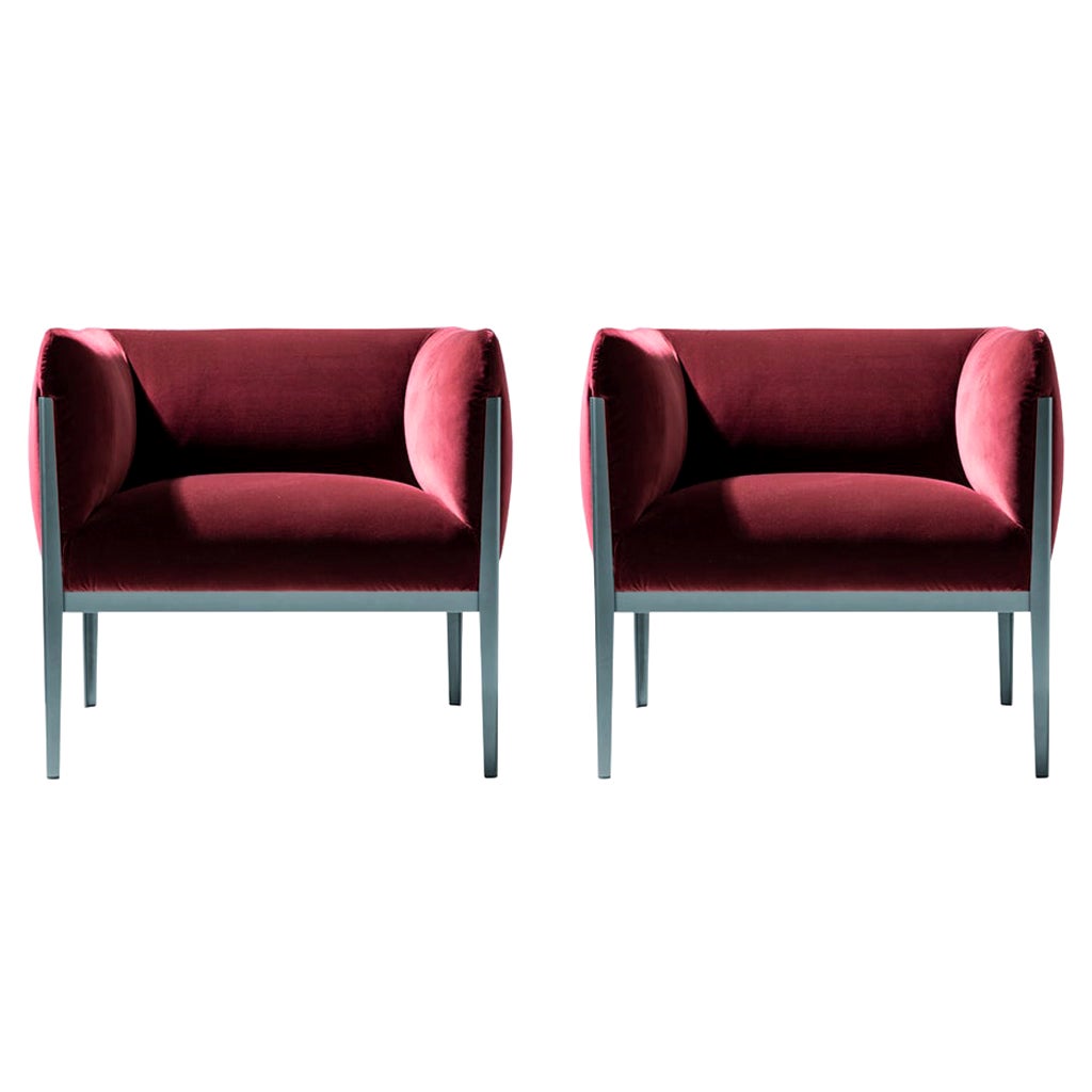 Ronan & Erwan Bourroullec 'Cotone' Armchair Set, Aluminum and Fabric by Cassina For Sale