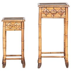 Pair Mid-Century French Bamboo Side Tables
