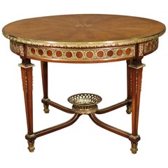 Banded Inlaid Walnut and Bronze Mounted French Directoire Center Table 