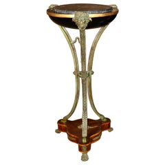 Fantastic Bronze Mounted Figural Marble Top Grand Sacle Pedestal Planstand