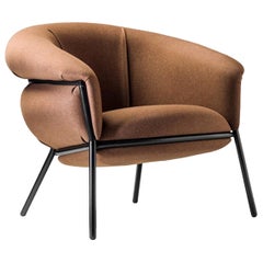 Stephen Burks Contemporary Fabric Upholstered and Iron 'Grasso' Armchair for BD