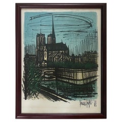 MCM Lithograph of Cathedral Notre Dame by Bernard Buffet