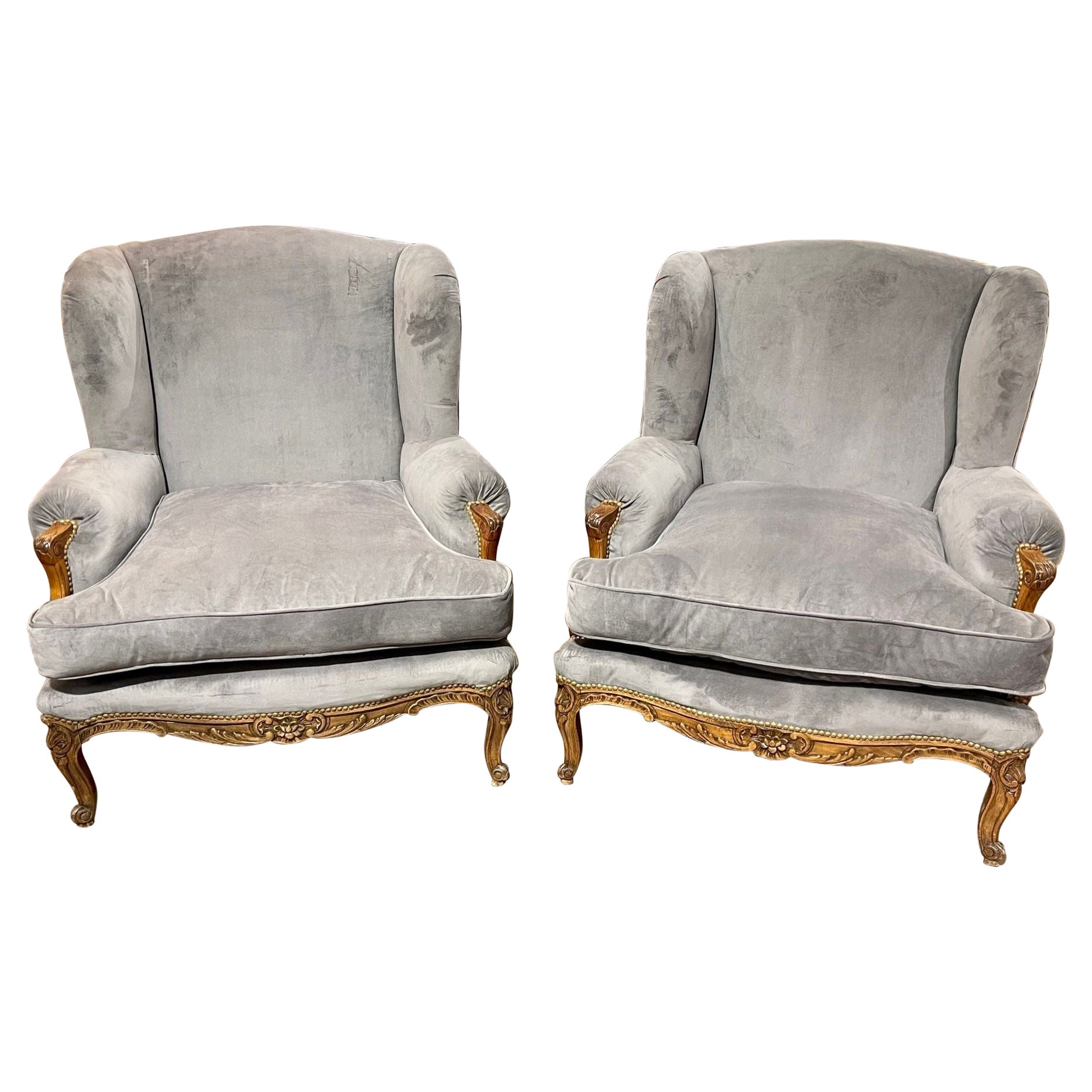 Pair of 19th Century French Provincial Style Bergeres