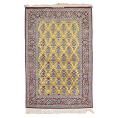 Vintage Persian Isfahan Part Silk Carpet