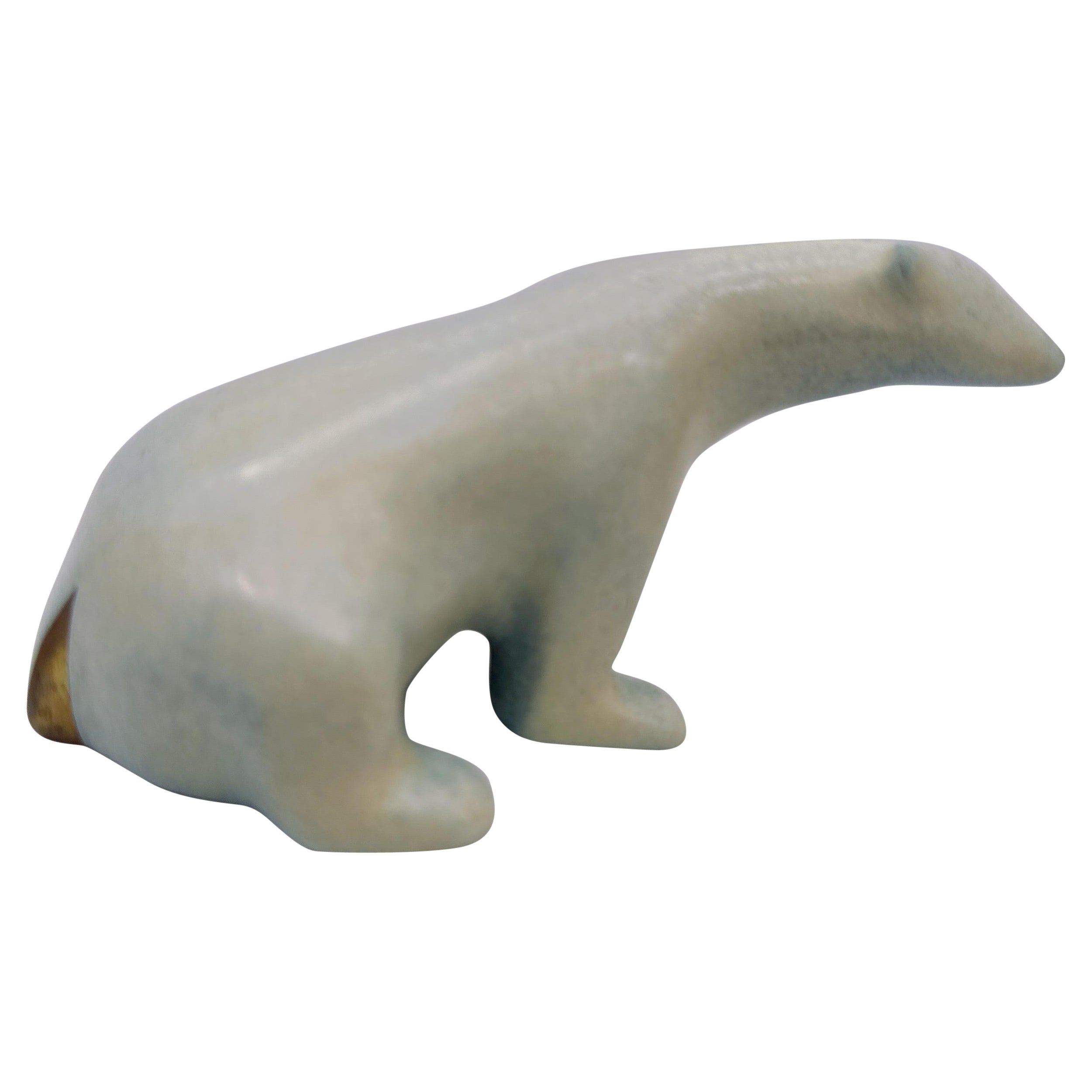 Vintage Loet Vanderveen Signed Bronze Polar Bear Sculpture Art Statue