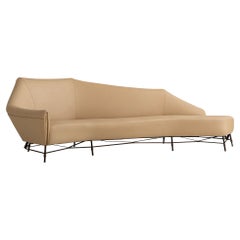 Vintage Mid Century Gothic Style French Chaise Sofa