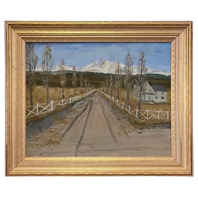 Vintage Framed Painting For Sale