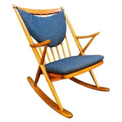 Vintage Danish Mid-Century Modern Oak Rocking Chair by Frank Reenskaug