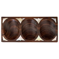Danish Modern Divided Tray in Rosewood with Mother of Pearl Inlays, c. 1960's