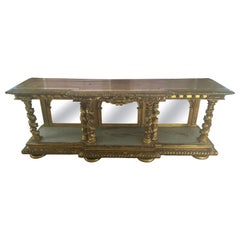 Late 18th Century Italian Gilt Console with Mirrors