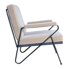 Inco Iron & Mohair Lounge Chair, circa 1955
